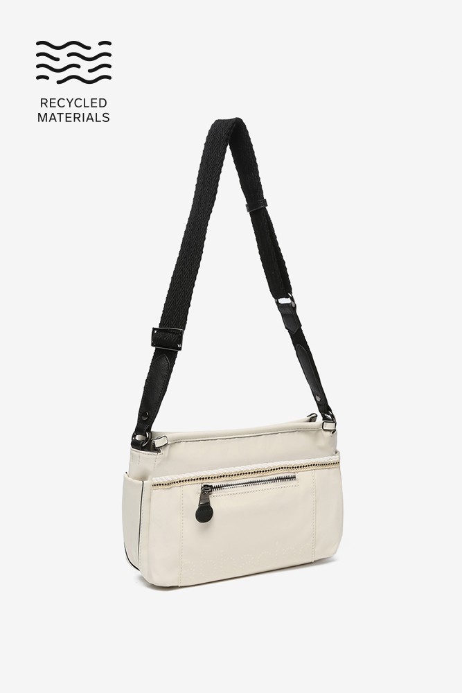 Abbacino Bandolera de mujer en tejidos reciclados beige
