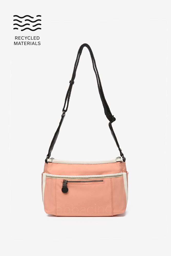 Abbacino Bandolera de mujer en tejidos reciclados coral