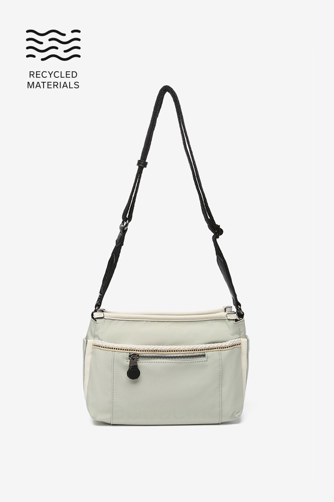 Abbacino Bandolera de mujer en tejidos reciclados verde