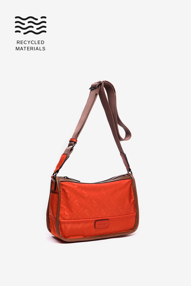 Abbacino Bandolera En Materiales Reciclados Naranja