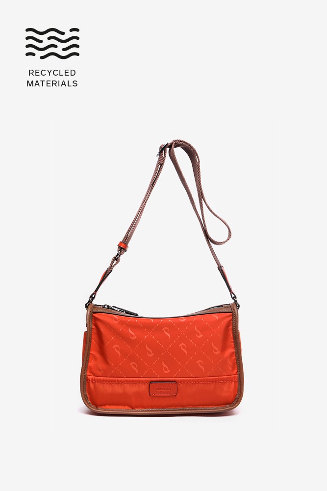 Abbacino Bandolera En Materiales Reciclados Naranja