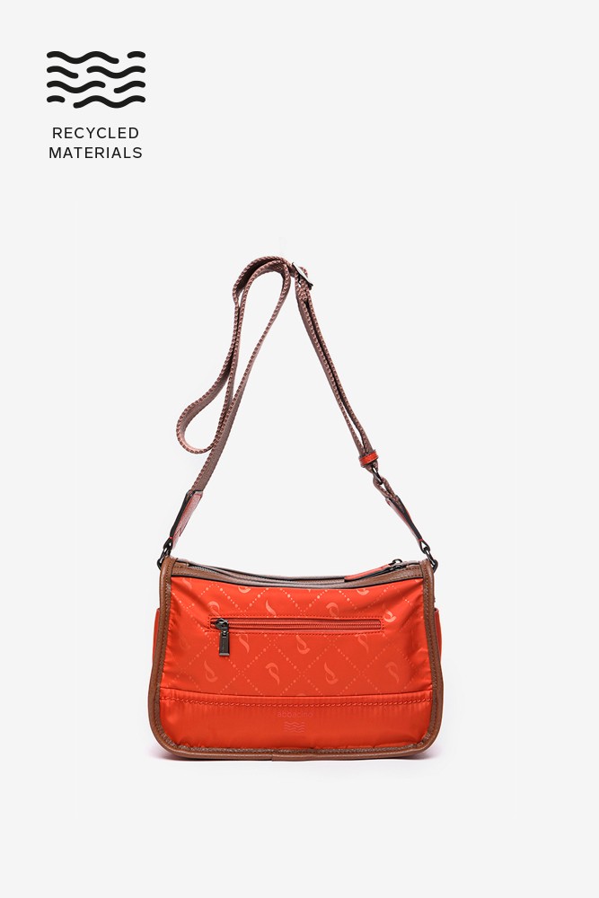 Abbacino Bandolera En Materiales Reciclados Naranja
