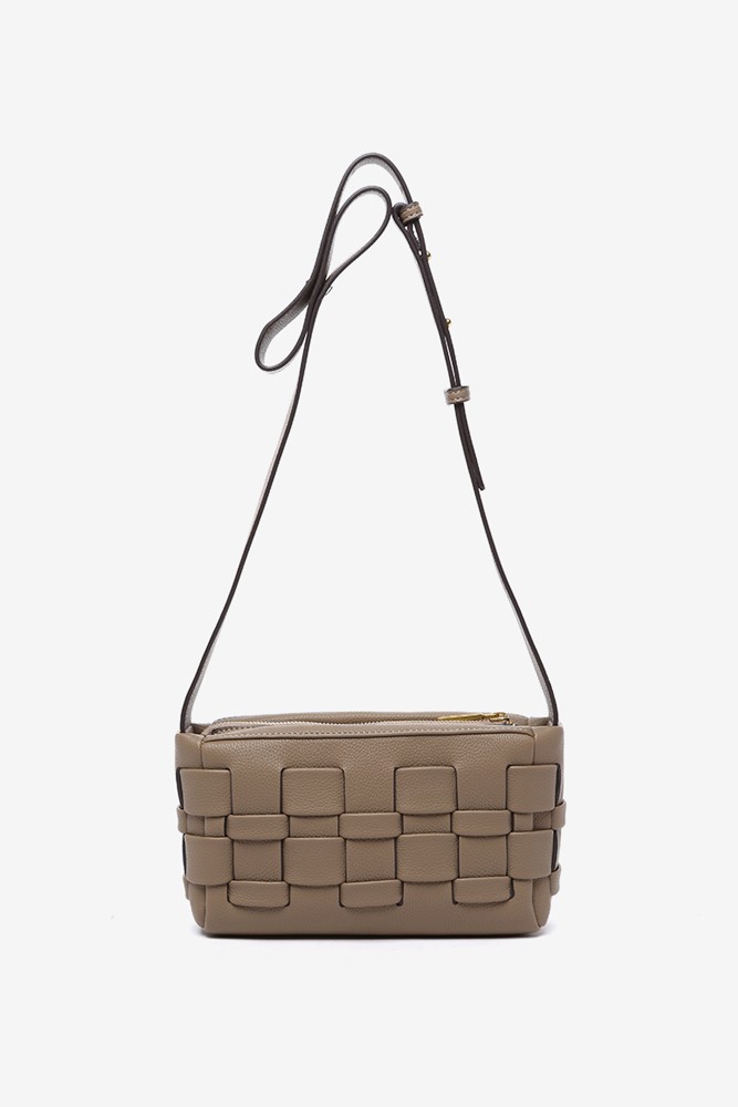 Abbacino Bandolera En Materiales Reciclados Trenzados Taupe