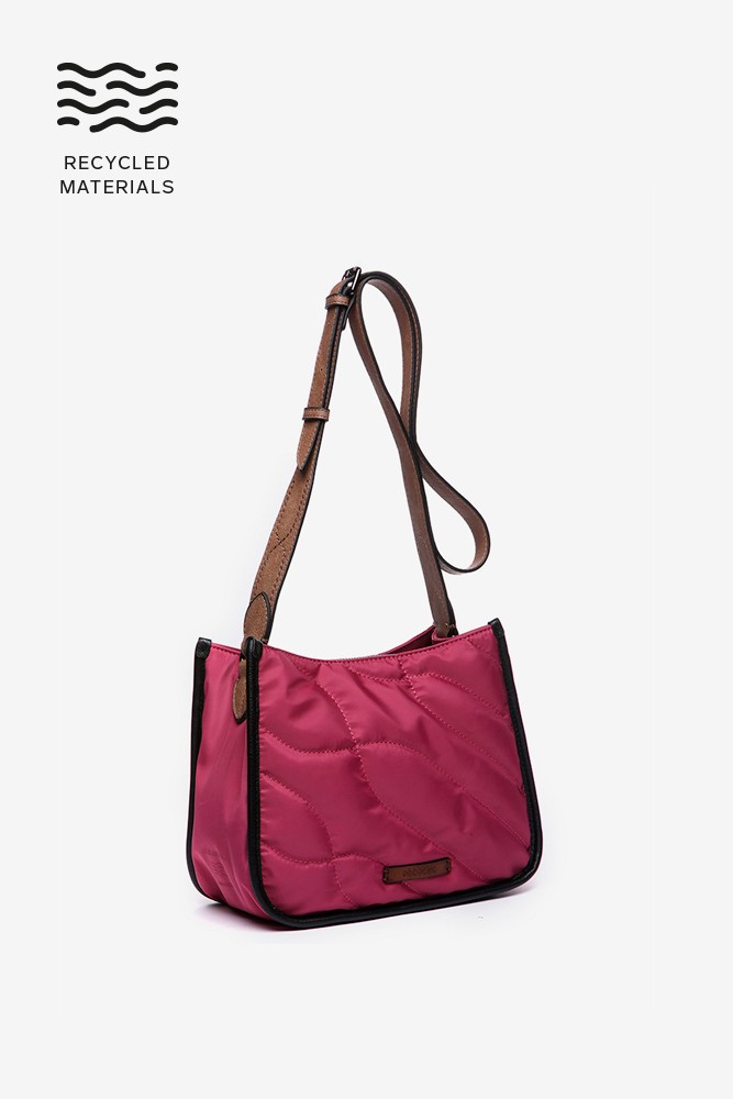 Abbacino Bandolera En Materiales Reciclados Y Acolchados Fucsia