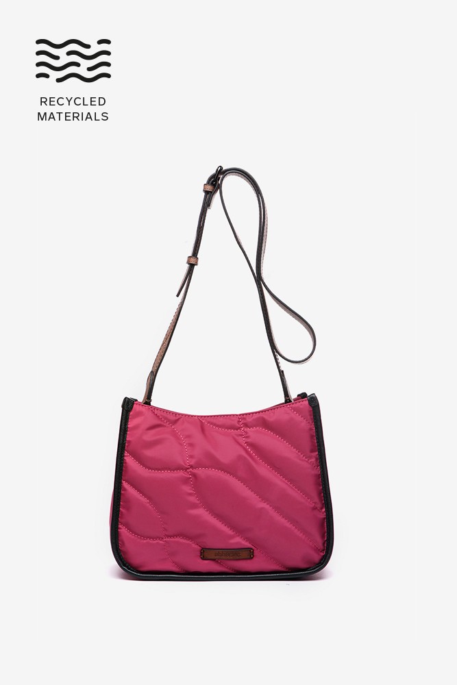 Abbacino Bandolera En Materiales Reciclados Y Acolchados Fucsia