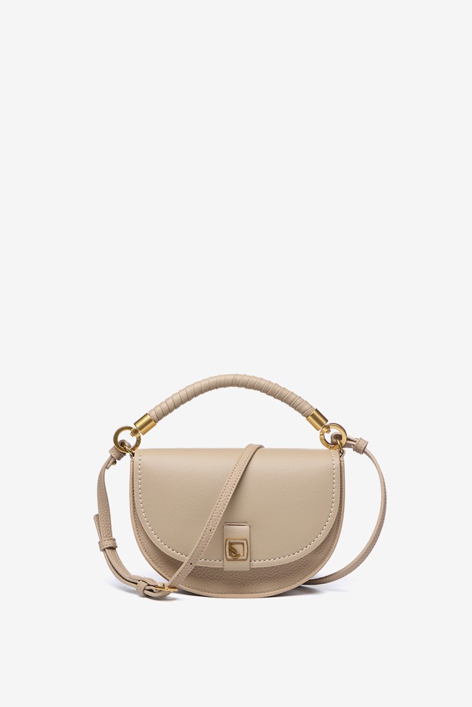 Abbacino Bandolera Media Luna En Materiales Reciclados Beige