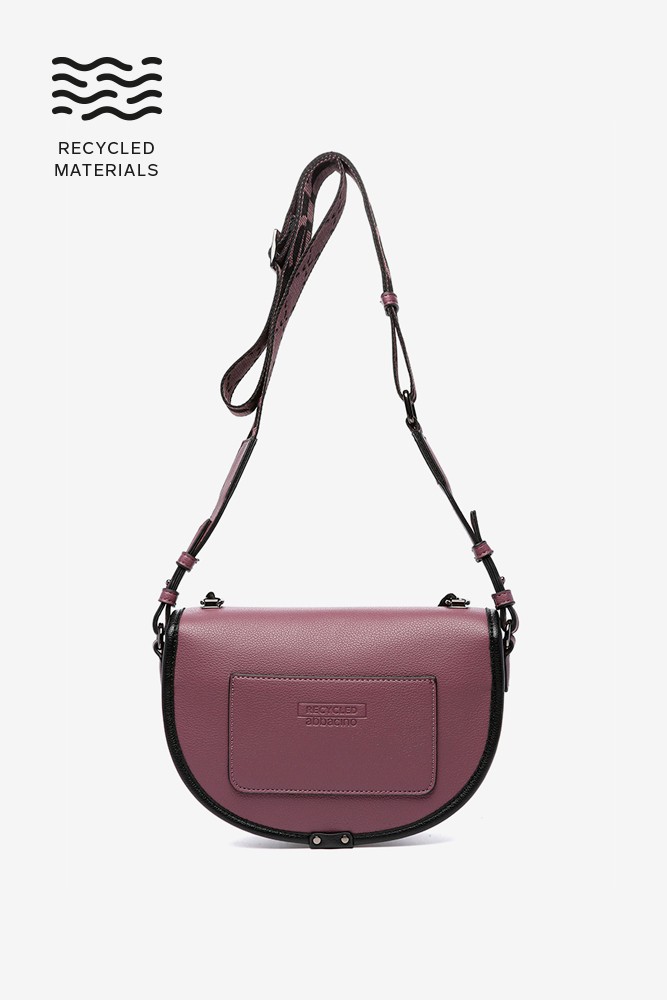 Abbacino Bandolera Media Luna En Materiales Reciclados Morada