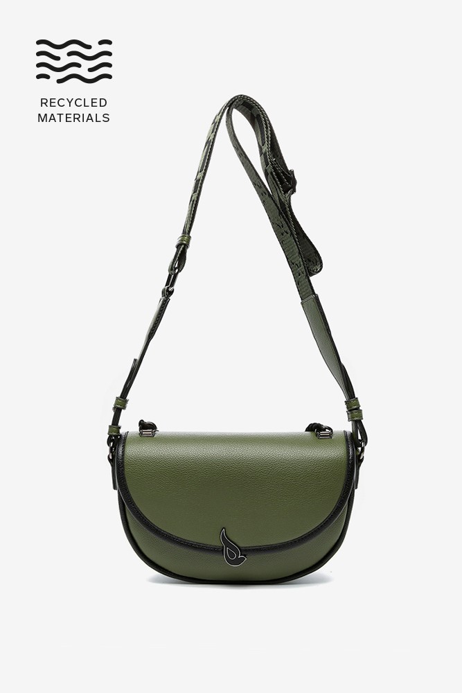 Abbacino Bandolera Media Luna En Materiales Reciclados Verde