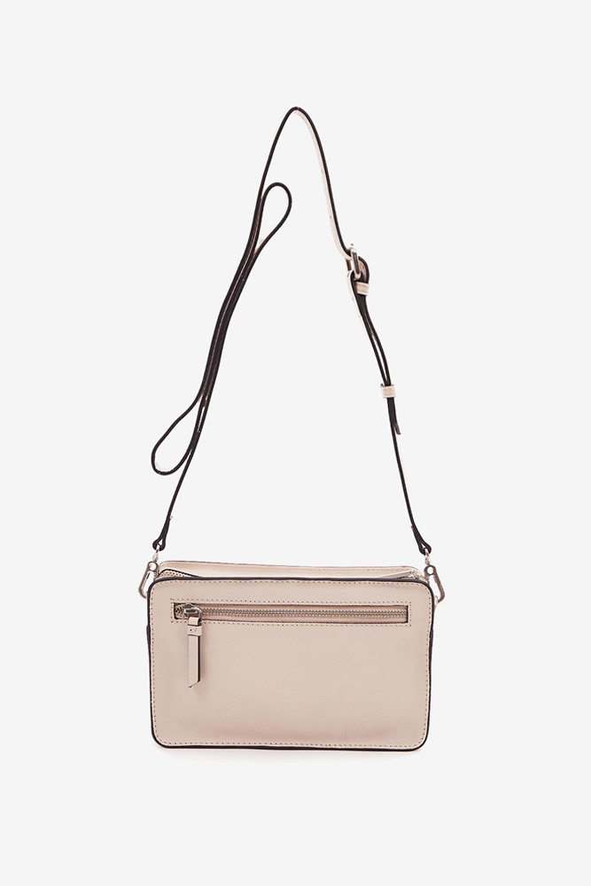 Abbacino Bandolera Mini De Mujer En Piel Troquelada Beige