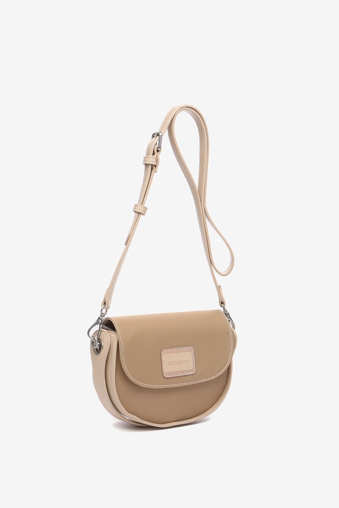 Abbacino Bandolera pequeña en materiales reciclados en camel