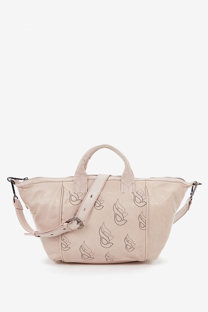 Abbacino Bolso Bowling De Mujer En Piel Troquelada Beige