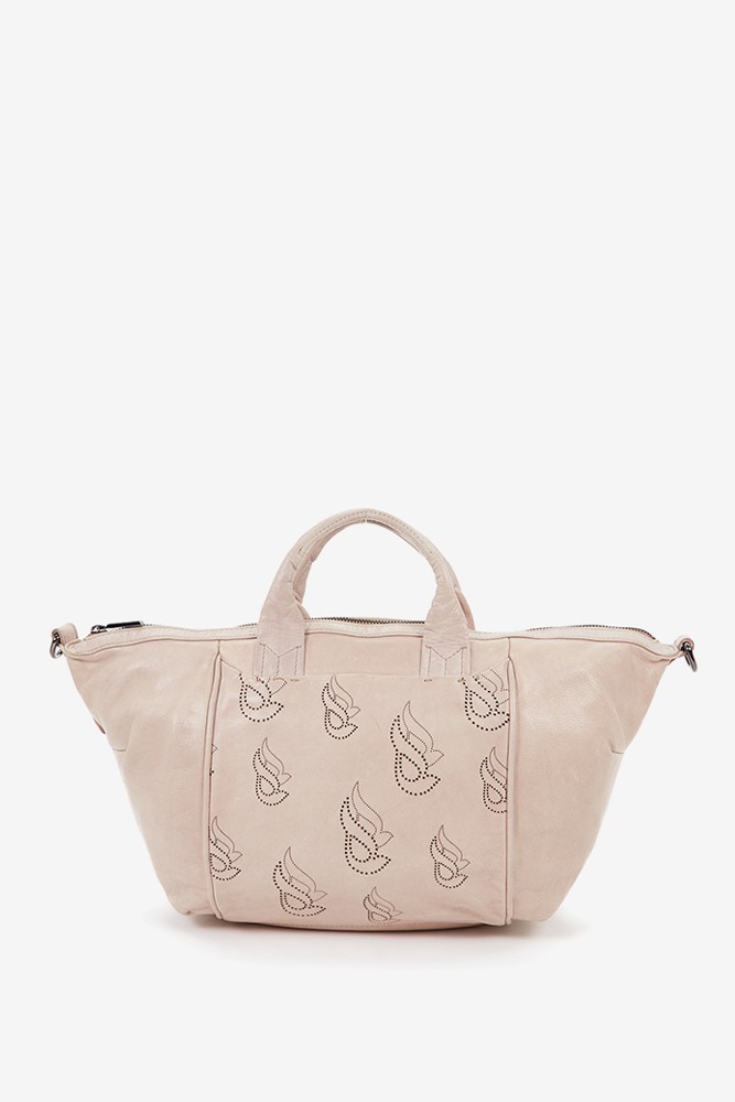 Abbacino Bolso Bowling De Mujer En Piel Troquelada Beige
