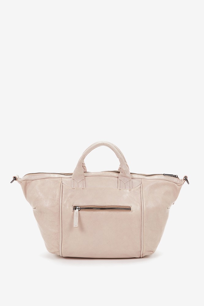 Abbacino Bolso Bowling De Mujer En Piel Troquelada Beige