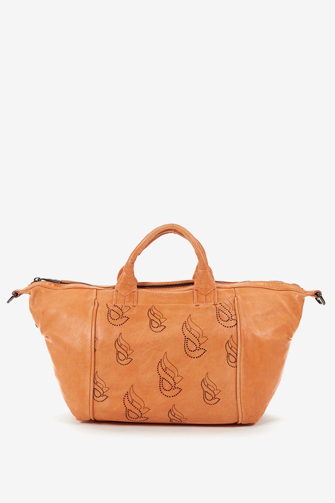 Abbacino Bolso Bowling De Mujer En Piel Troquelada Naranja
