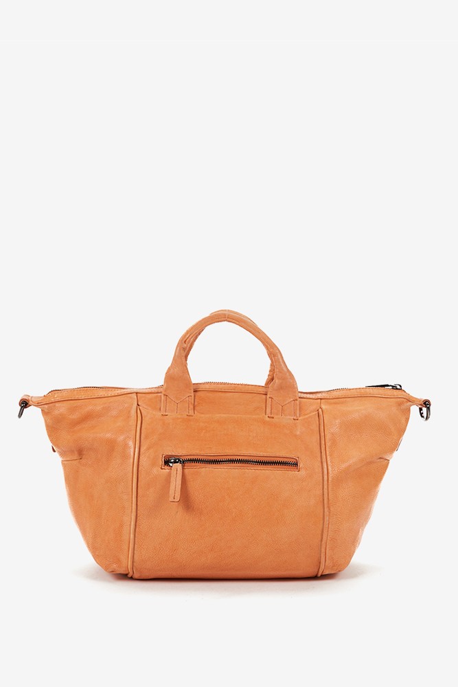 Abbacino Bolso Bowling De Mujer En Piel Troquelada Naranja