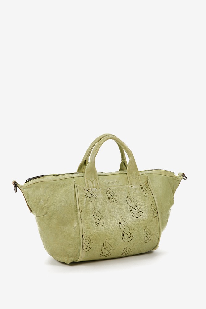 Abbacino Bolso bowling de mujer en piel troquelada verde