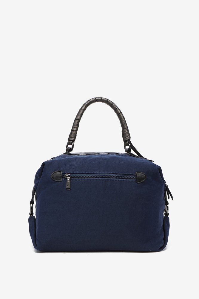 Abbacino Bolso Bowling De Mujer Para I-Pad Con Asa Trenzada En Azul