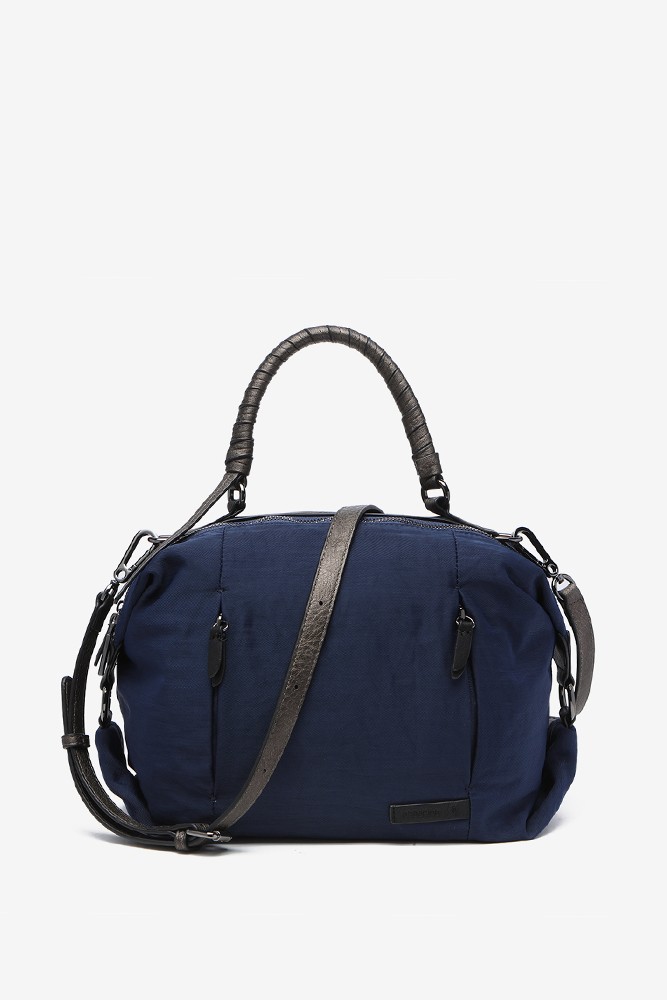 Abbacino Bolso Bowling De Mujer Para I-Pad Con Asa Trenzada En Azul