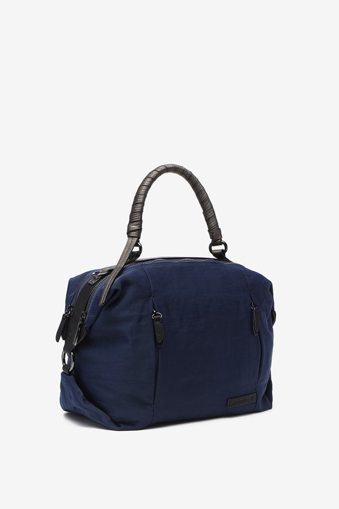 Abbacino Bolso bowling de mujer para i-Pad con asa trenzada en azul