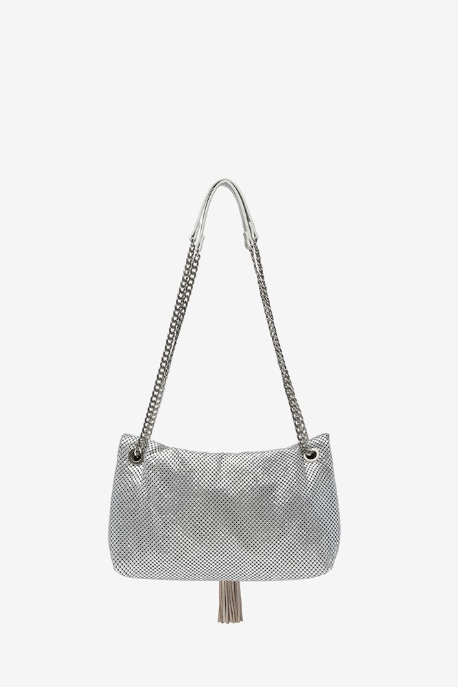 Abbacino Bolso De Fiesta De Malla Metálica En Plata