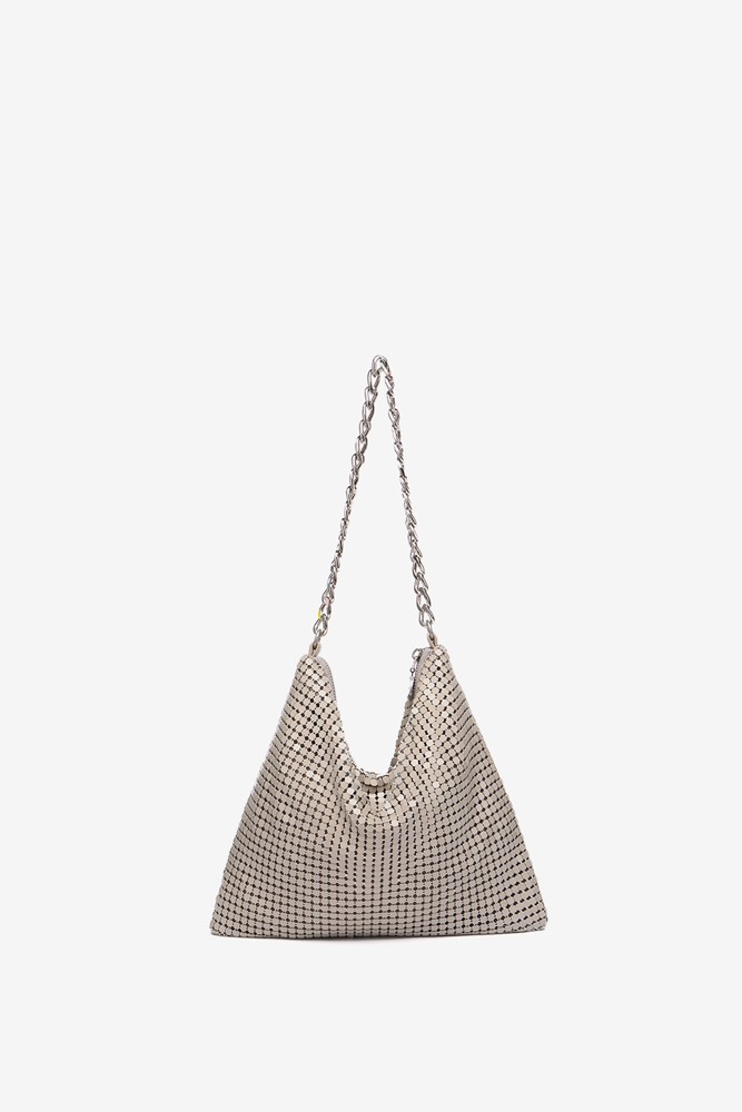 Abbacino Bolso De Hombro De Malla Metálica En Beige