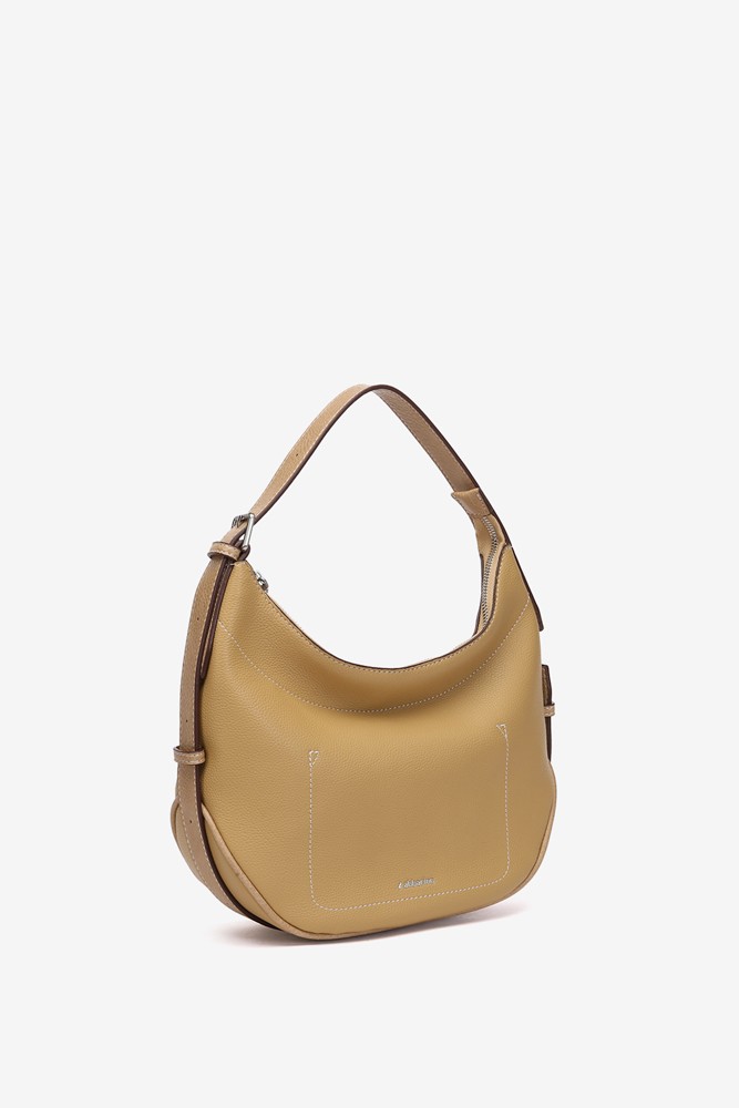 Abbacino Bolso de hombro en materiales reciclados camel