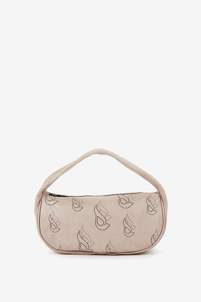 Abbacino Bolso de mano de mujer en piel troquelada beige