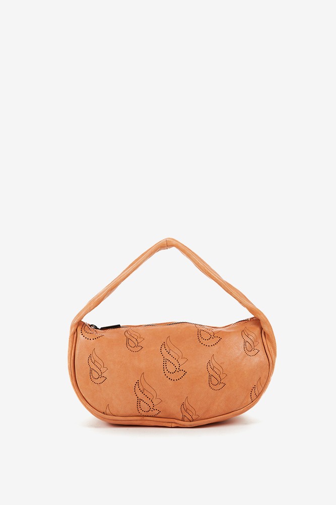 Abbacino Bolso De Mano De Mujer En Piel Troquelada Naranja