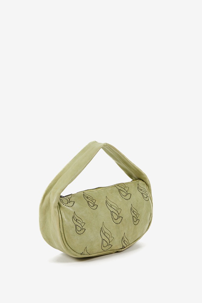 Abbacino Bolso de mano de mujer en piel troquelada verde