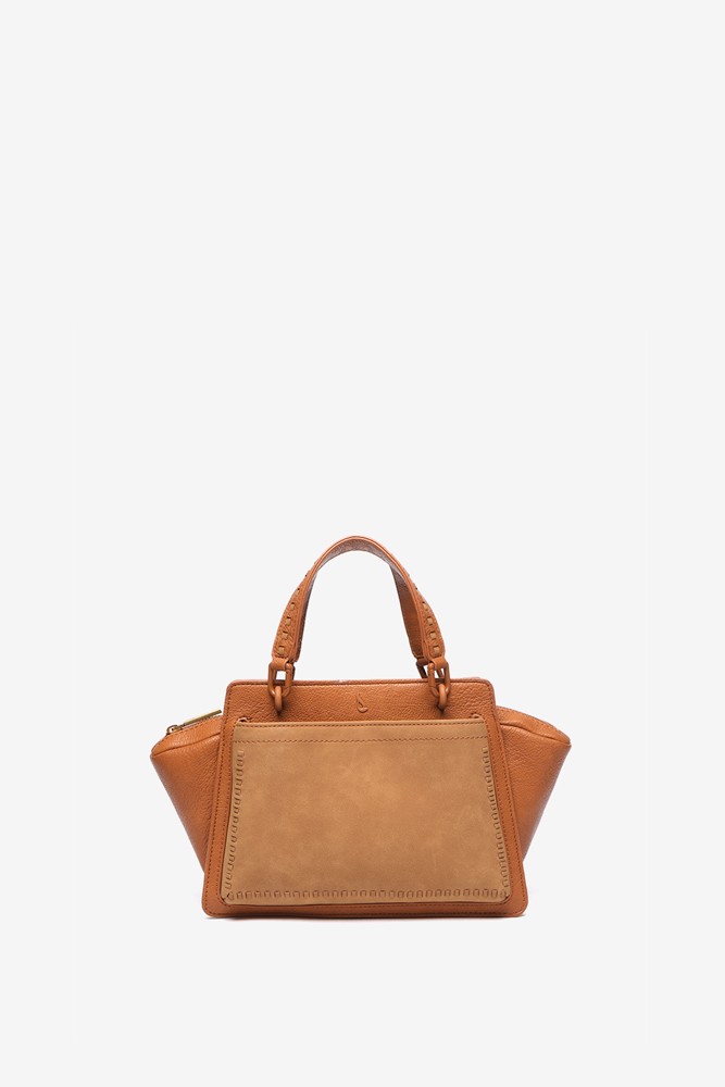 Abbacino Bolso De Mano Pequeño En Materiales Reciclados Cognac