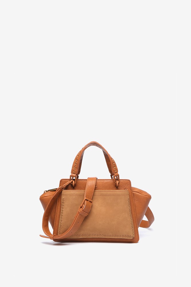 Abbacino Bolso De Mano Pequeño En Materiales Reciclados Cognac