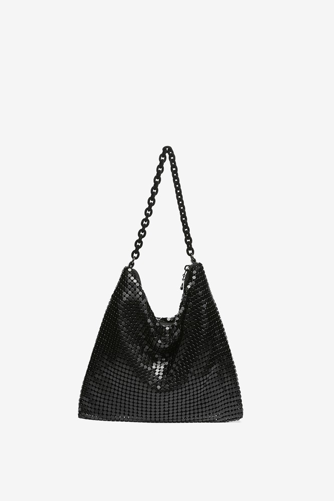 Abbacino Bolso Hobo De Fiesta En Malla Metálica Negra