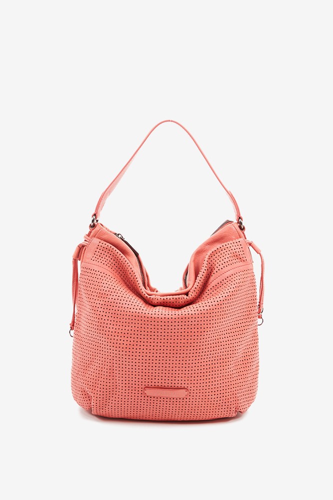 Abbacino Bolso Hobo De Mujer En Piel Troquelada Coral