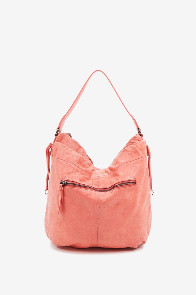 Abbacino Bolso Hobo De Mujer En Piel Troquelada Coral