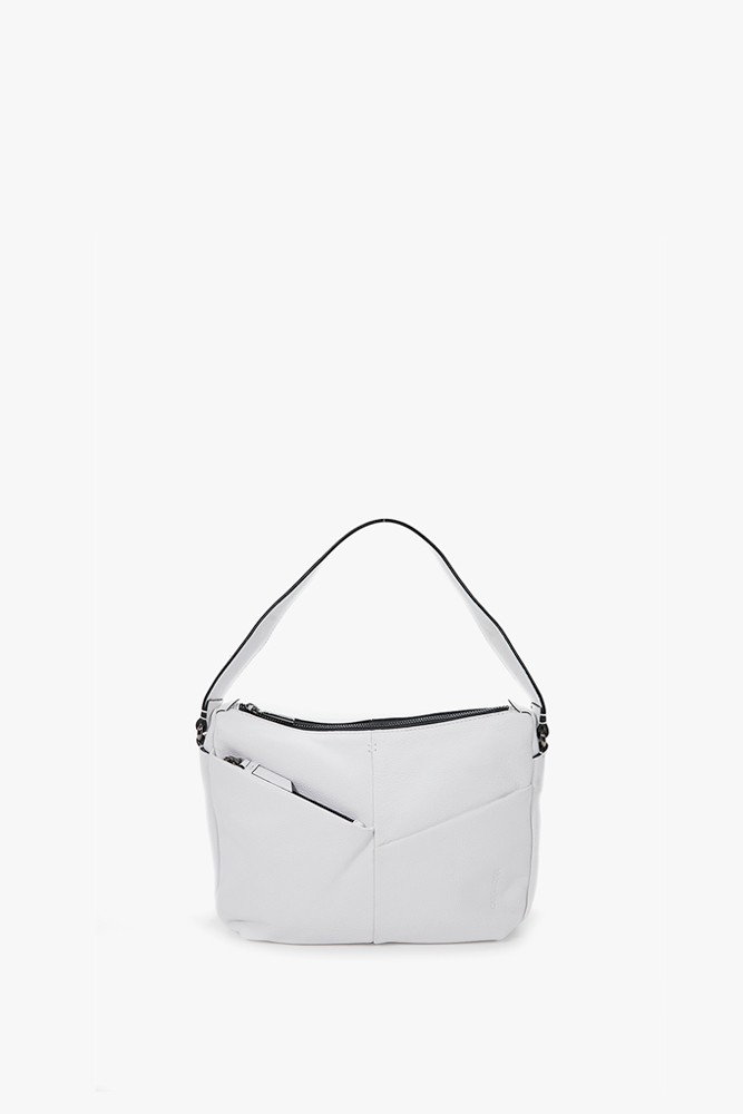 Abbacino Bolso Hobo Pequeño De Mujer En Piel Blanco
