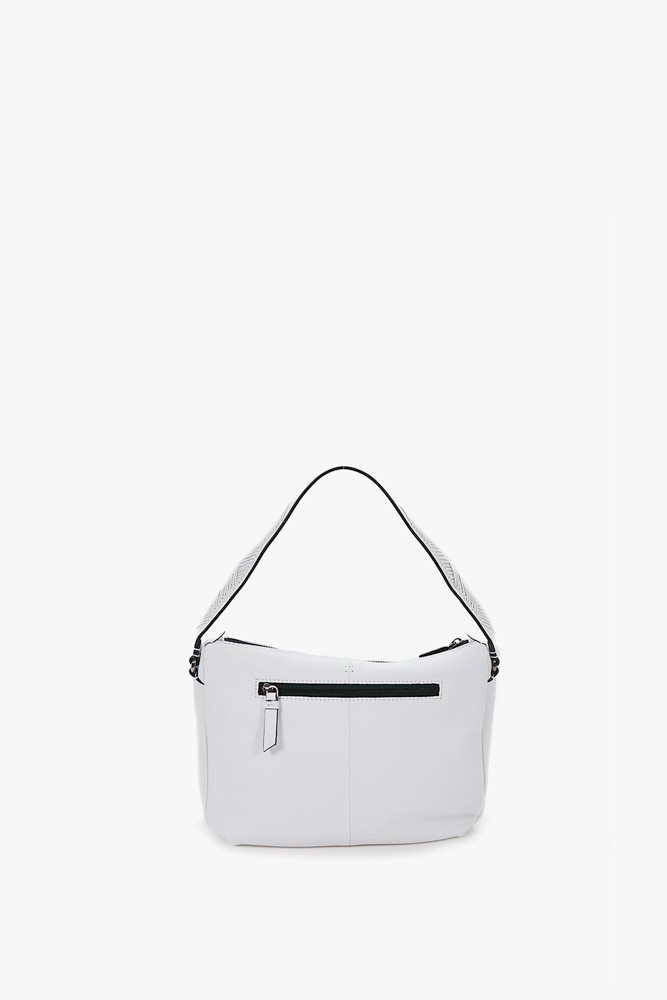 Abbacino Bolso Hobo Pequeño De Mujer En Piel Blanco