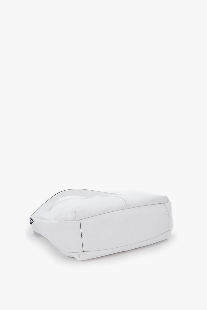 Abbacino Bolso Hobo Pequeño De Mujer En Piel Blanco