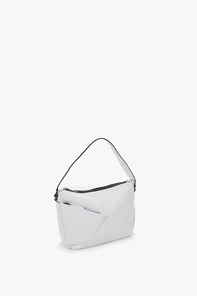 Abbacino Bolso hobo pequeño de mujer en piel blanco