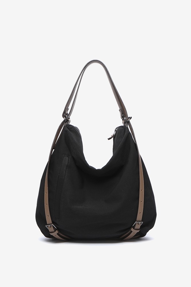 Abbacino Bolso-mochila Acolchado En Materiales Reciclados Negro