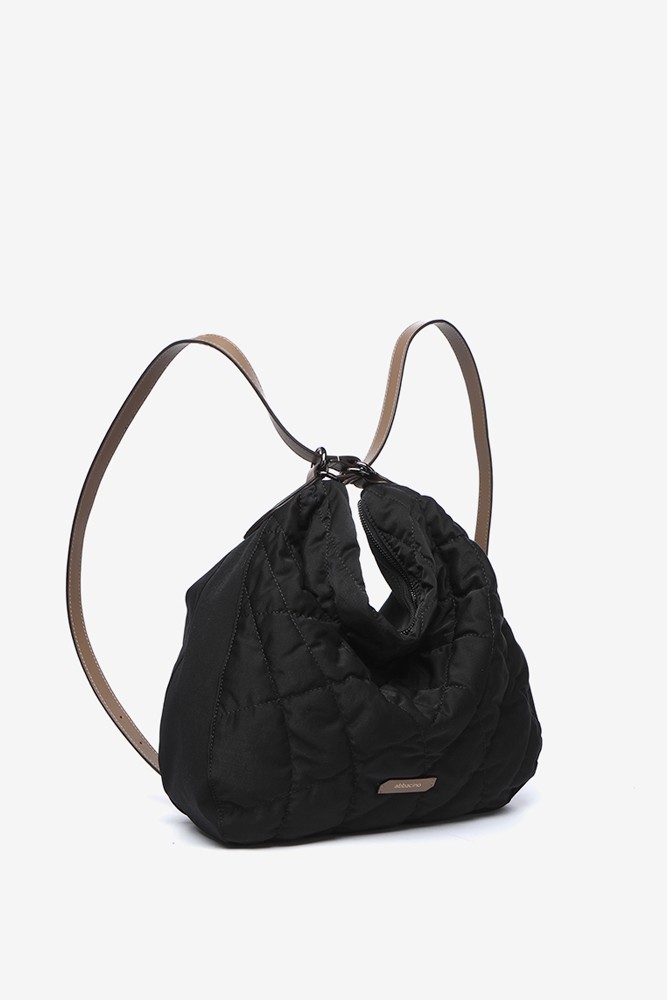 Abbacino Bolso-mochila Acolchado En Materiales Reciclados Negro