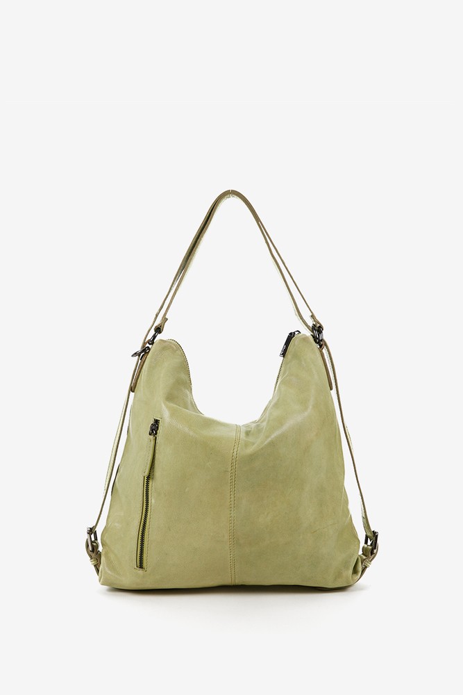 Abbacino Bolso-mochila De Mujer En Piel Troquelada Verde
