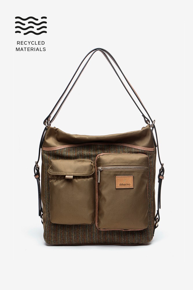 Abbacino Bolso-mochila En Materiales Reciclados Verde