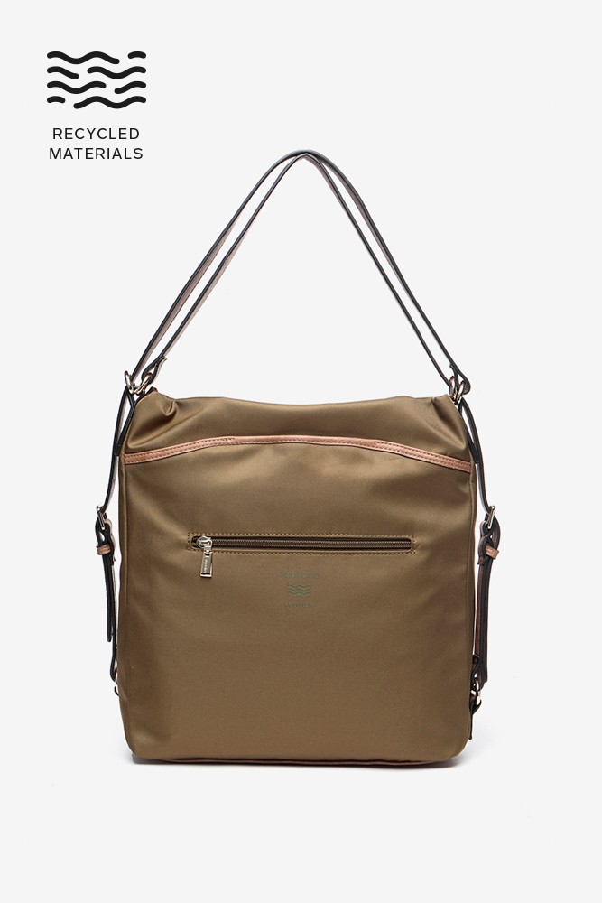 Abbacino Bolso-mochila En Materiales Reciclados Verde