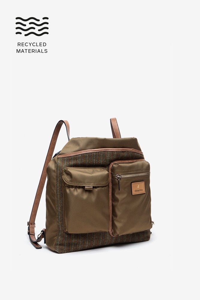 Abbacino Bolso-mochila En Materiales Reciclados Verde