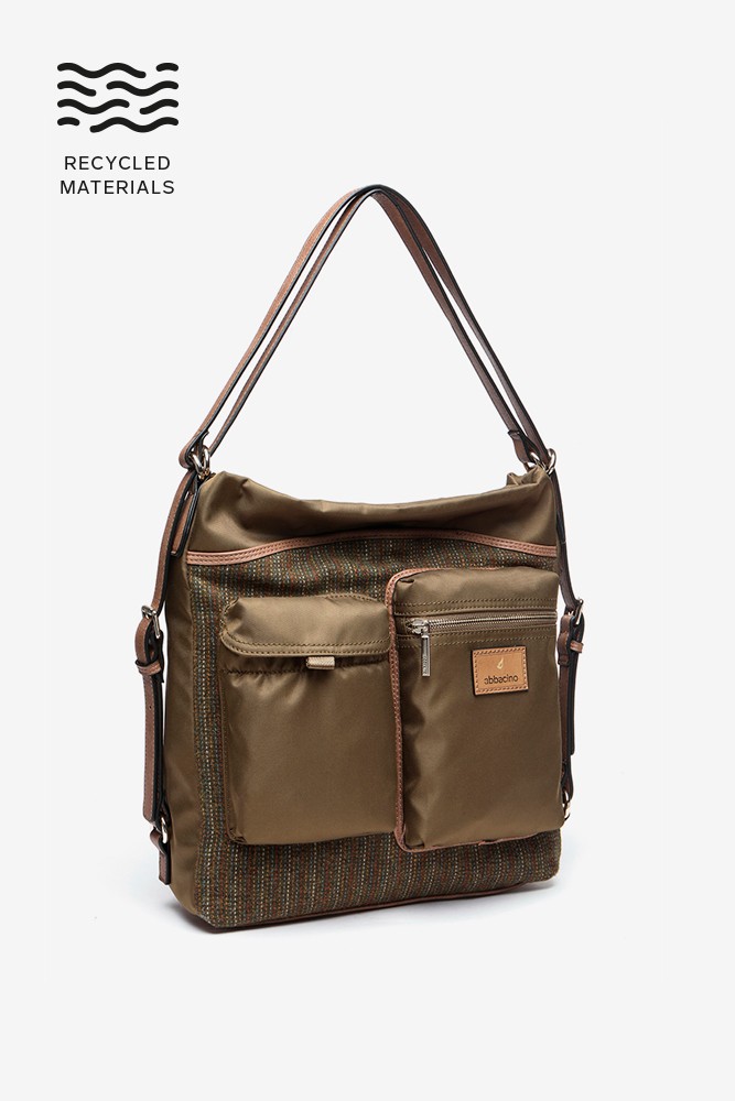 Abbacino Bolso-mochila en materiales reciclados verde