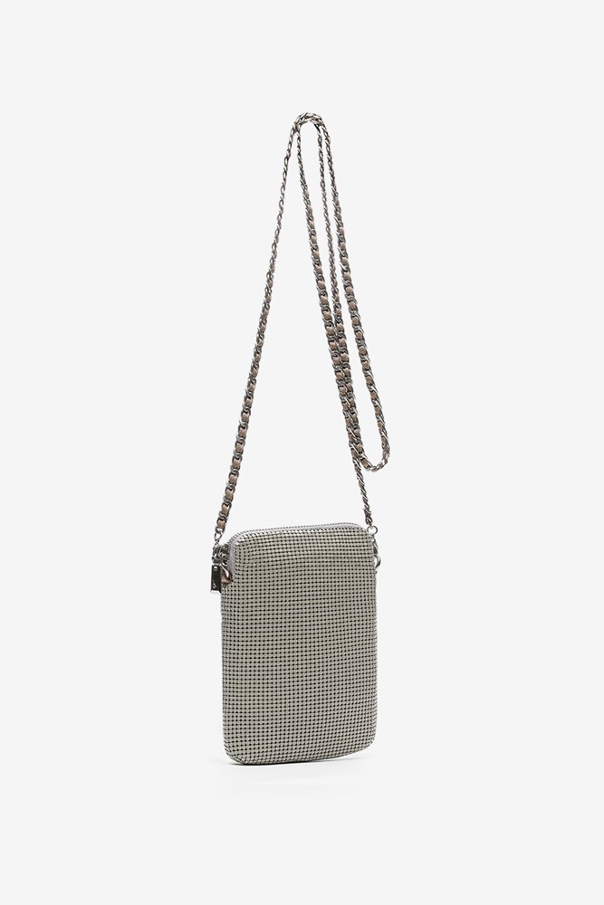 Abbacino Bolso para el móvil de malla metálica en beige