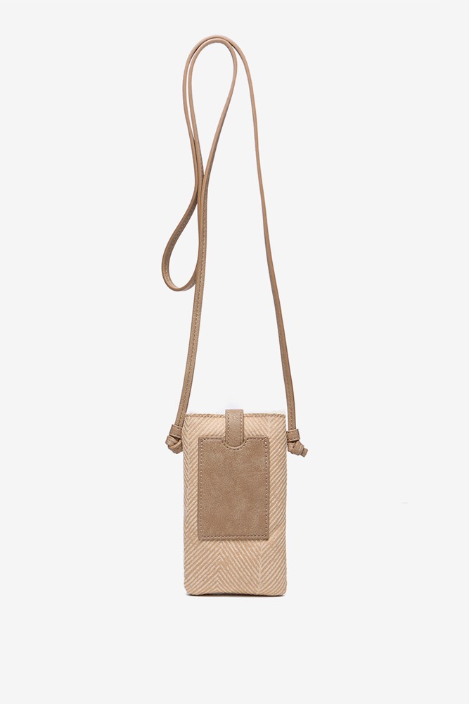 Abbacino Bolso Para El Móvil De Mujer Con Borreguillo En Beige