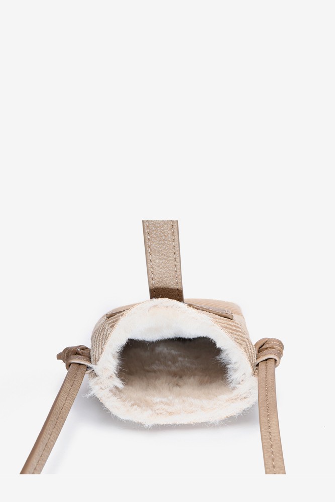 Abbacino Bolso Para El Móvil De Mujer Con Borreguillo En Beige