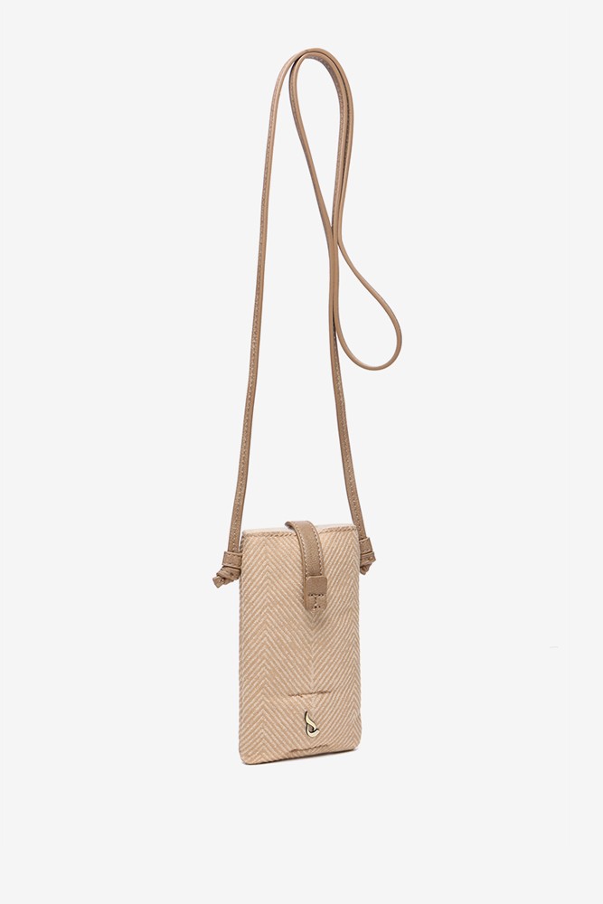 Abbacino Bolso para el móvil de mujer con borreguillo en beige
