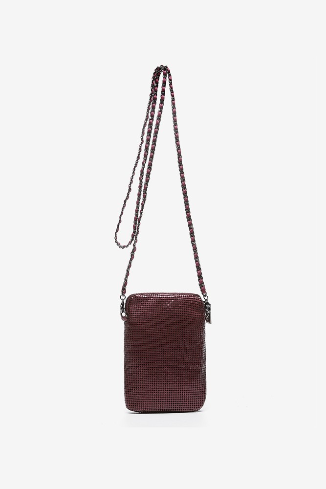Abbacino Bolso Para El Móvil De Mujer De Malla Metálica En Burdeos